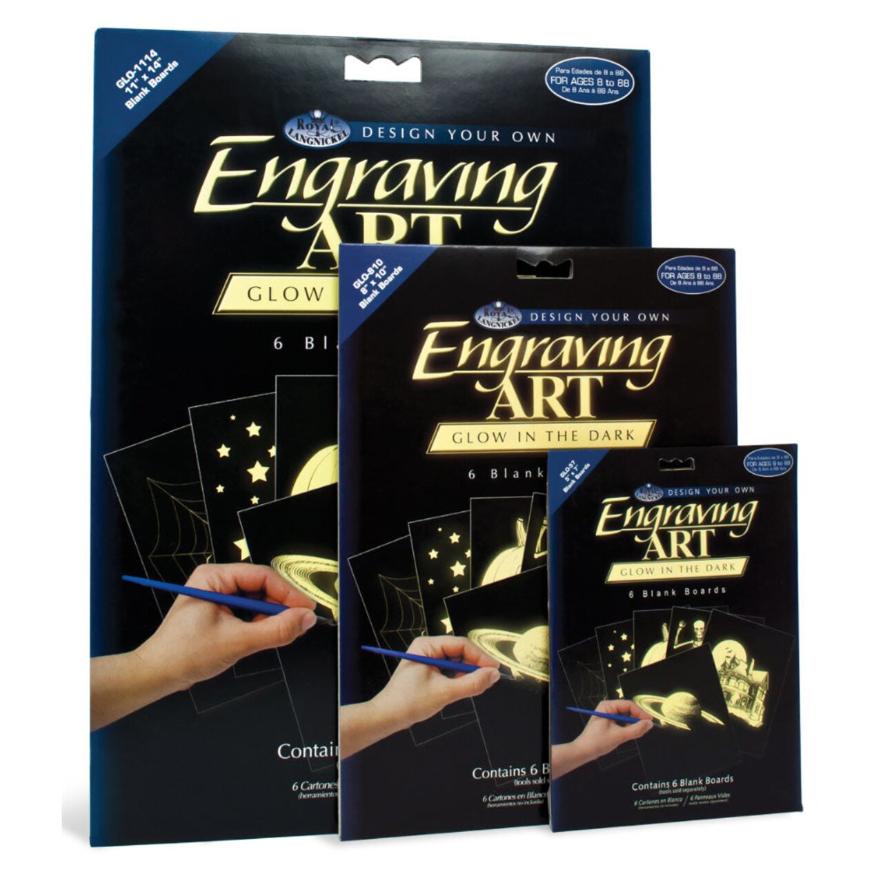 GLO Series | Engraving Art™ 6pc Glow in the Dark Foil Blank Boards